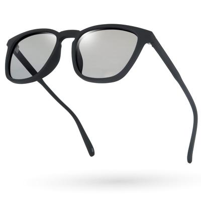 Fujita Optical LOGOS Square Polarized Matte Black with Smoke for UV for and RT2023 Men's Sunglasses, Lenses, Driving, Anti-Glare, Sports, Protection,