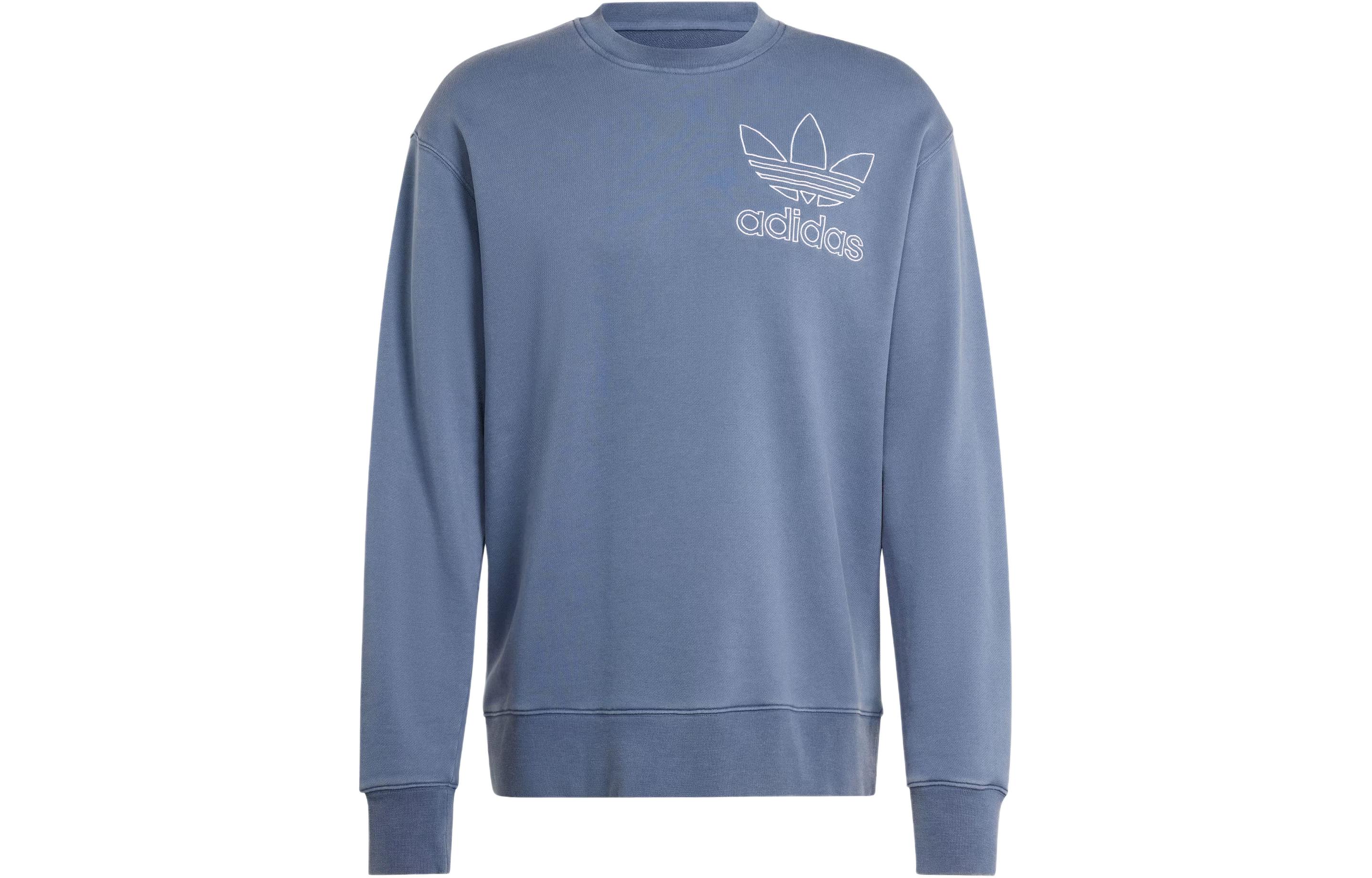 

Adidas Originals Adicolor Outline Crewneck Sweatshirt Men s Gray Blue IR7999 XS