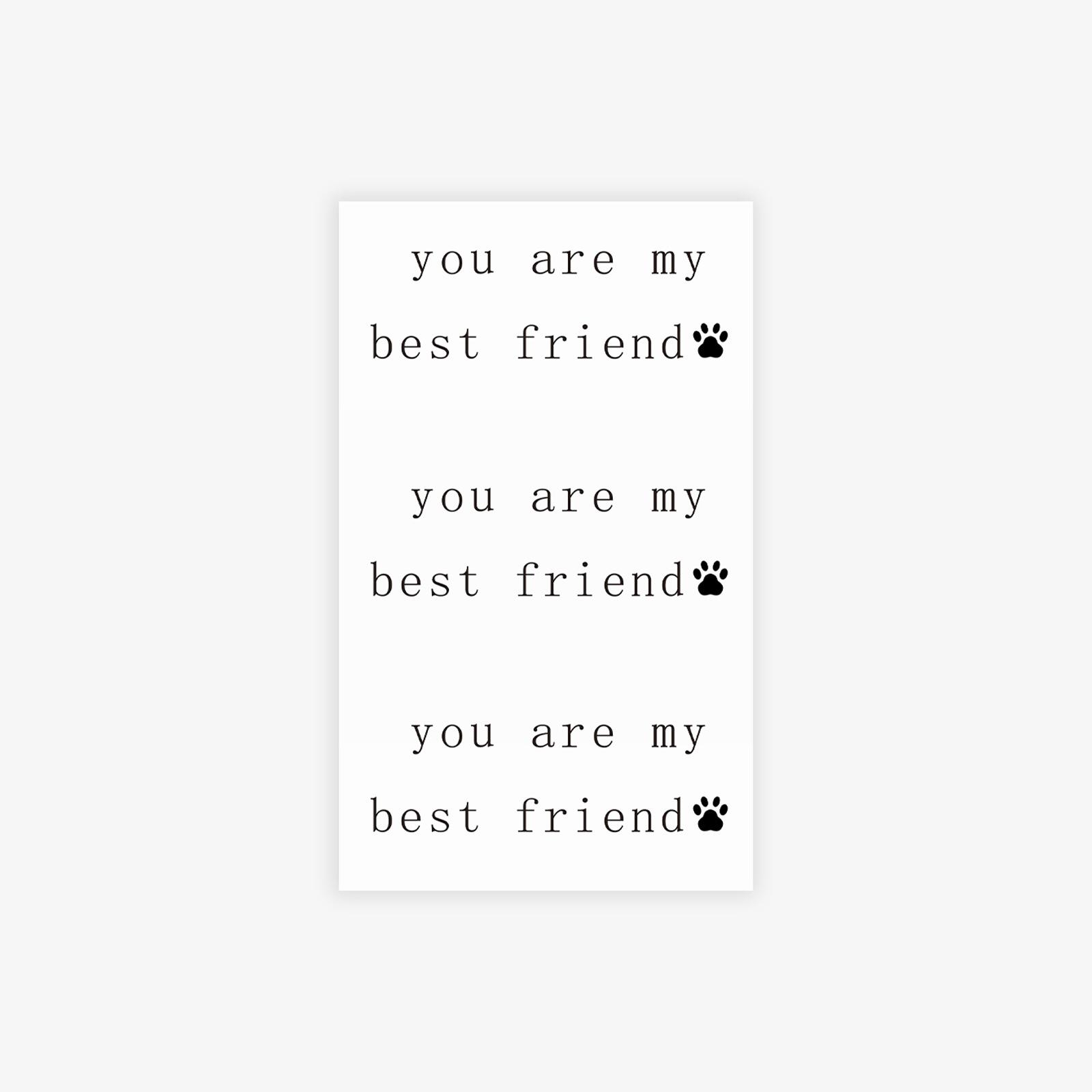 

English Short Sentences Paw Print Tattoo Sticker, Retro Font, Long-Lasting Waterproof, High-End Arm Sticker 11*18