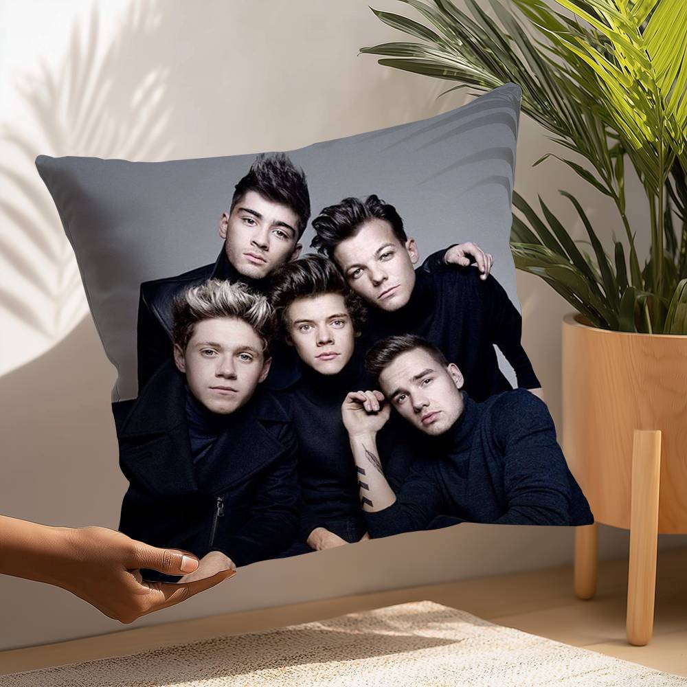 O-one Band DirectionS Music Pillow Case Plush Fabric Soft  Pillowcase Double Sided Print Cushion Cover Household Gifts