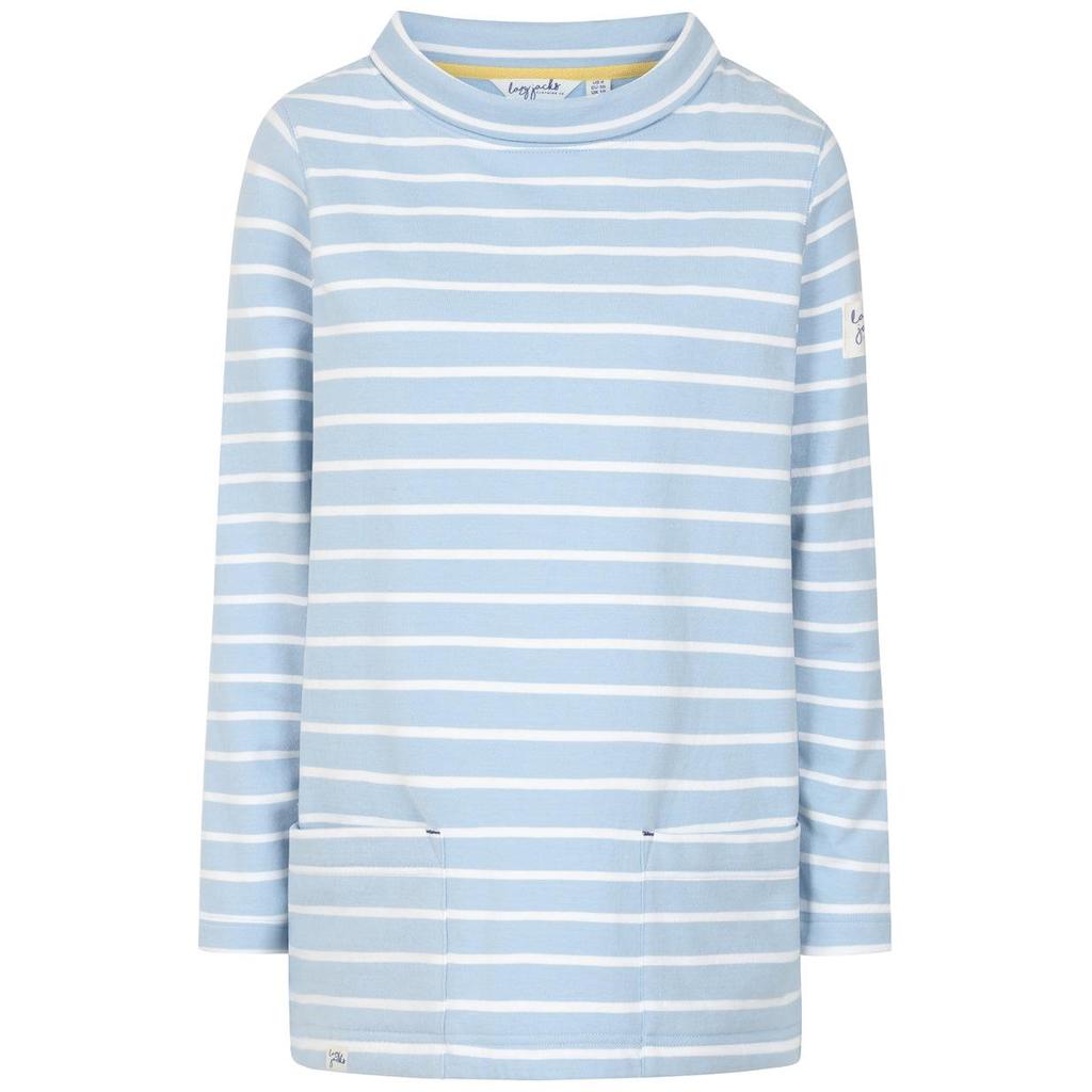 Lazy Jacks Womens/Ladies Striped Roll Neck Sweatshirt