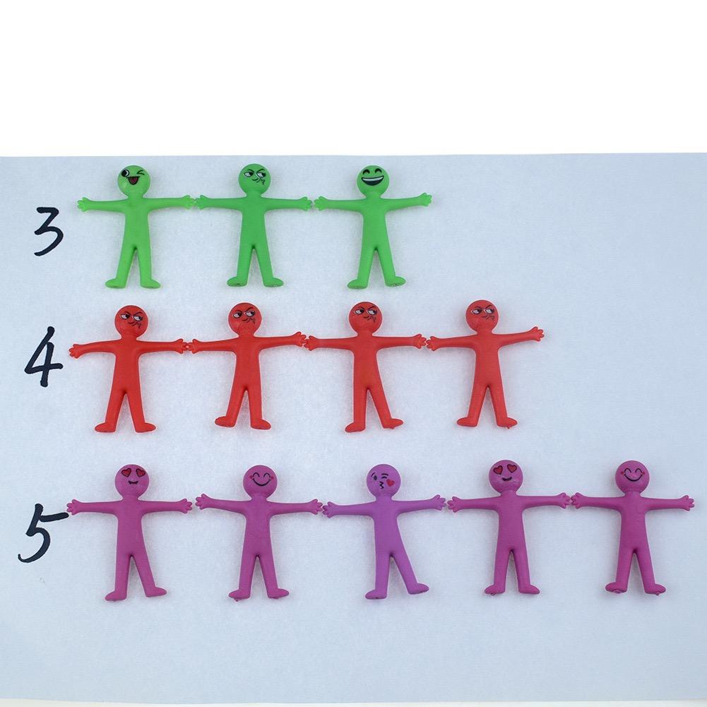 10 Pcs Novelty Stretchy Stretch Toy Cute Colorful Yellow Stress Relief Stretchy Fidget Gifts TPR Soft Plastic Creative Doll Toy