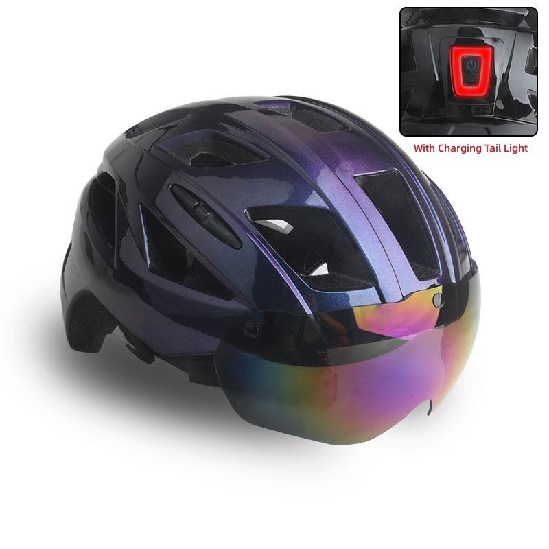 Road Bike Mountain Bike Cycling Helmet with Tail Light No Logo Design for Unisex Adults