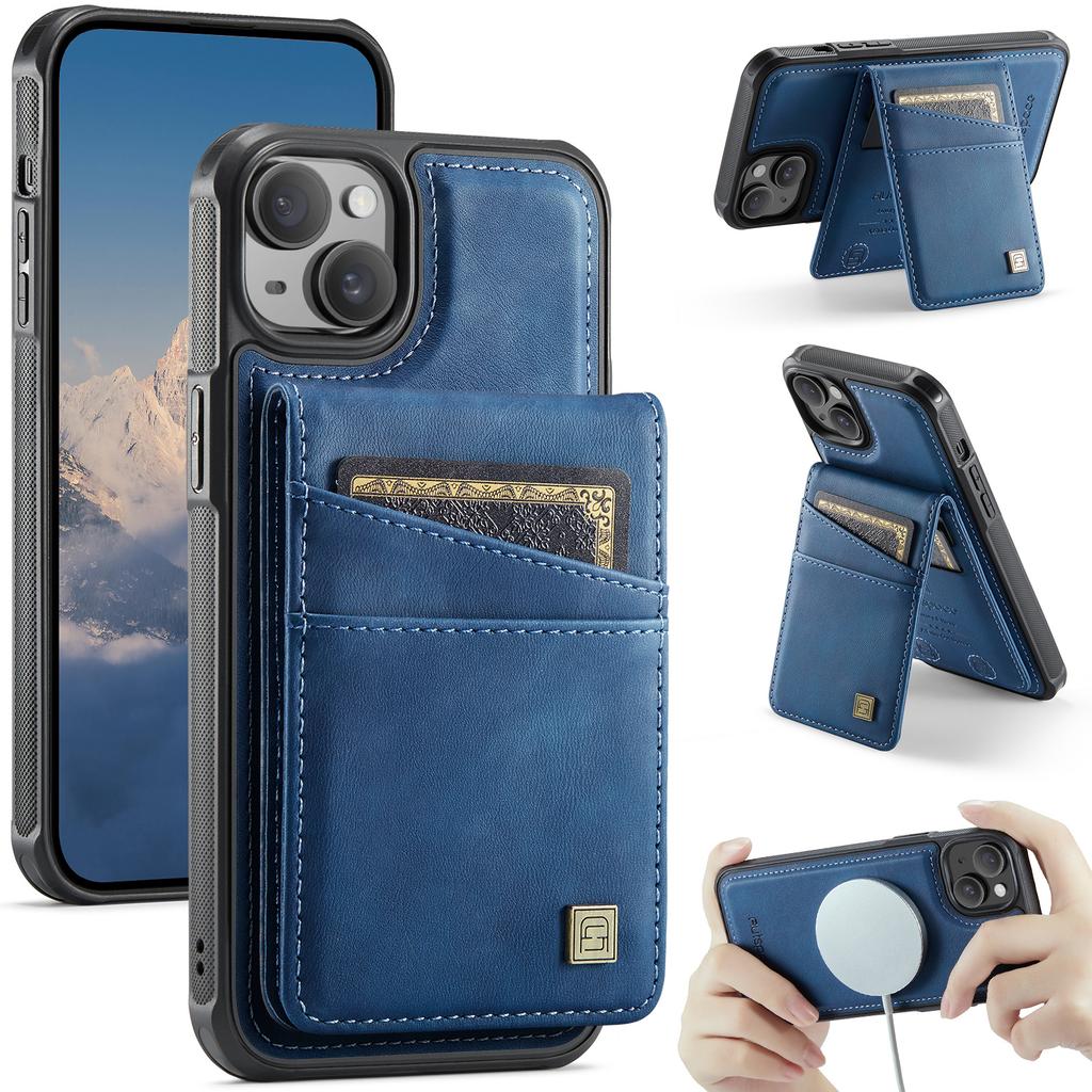 For iPhone 13 6.1 Inch Case AUTSPACE A12 Leather Phone Case with Detachable Card Bag