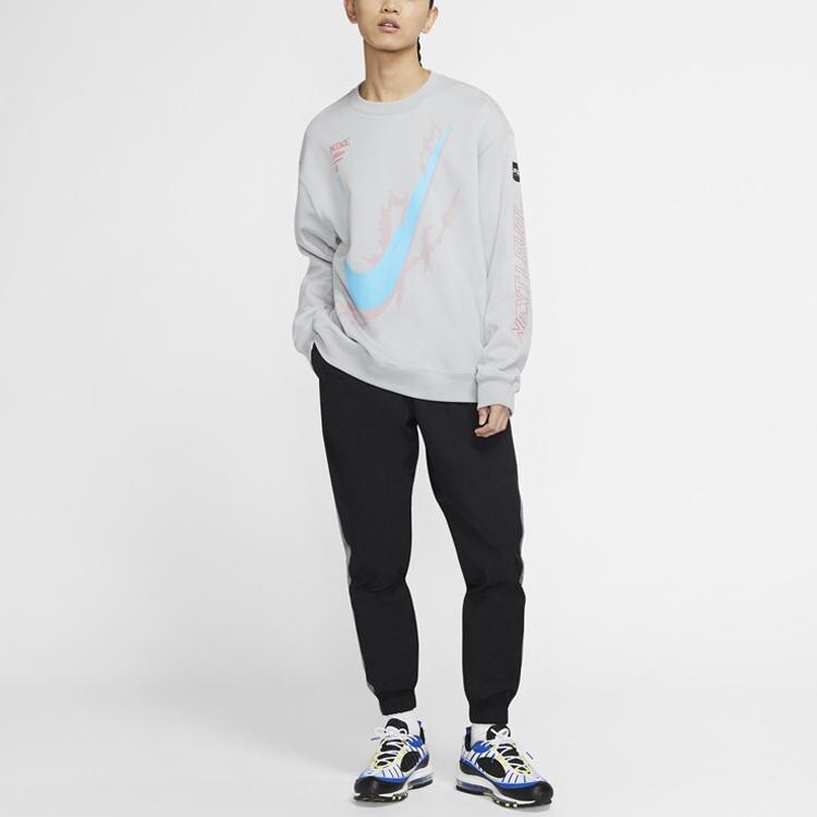 Nike Sweatshirts Men's Gray Crew Neck Moderate Regular DA5005-021