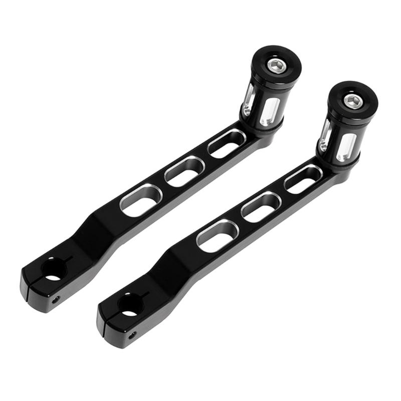 Motorcycle Gear Control Lever Pair, Machined Metal Replacement Set with Rubber Grip Peg Detail for Daily Maintenance