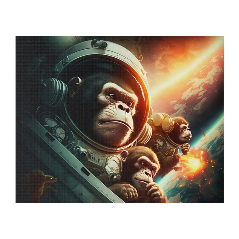 

Картина обезьяны-астронавта, современная фантазия, настенный холст, художественная печать, животное, вселенная, космос, постер для гостиной, домашний декор, Cuadros 21x30cm No Framed