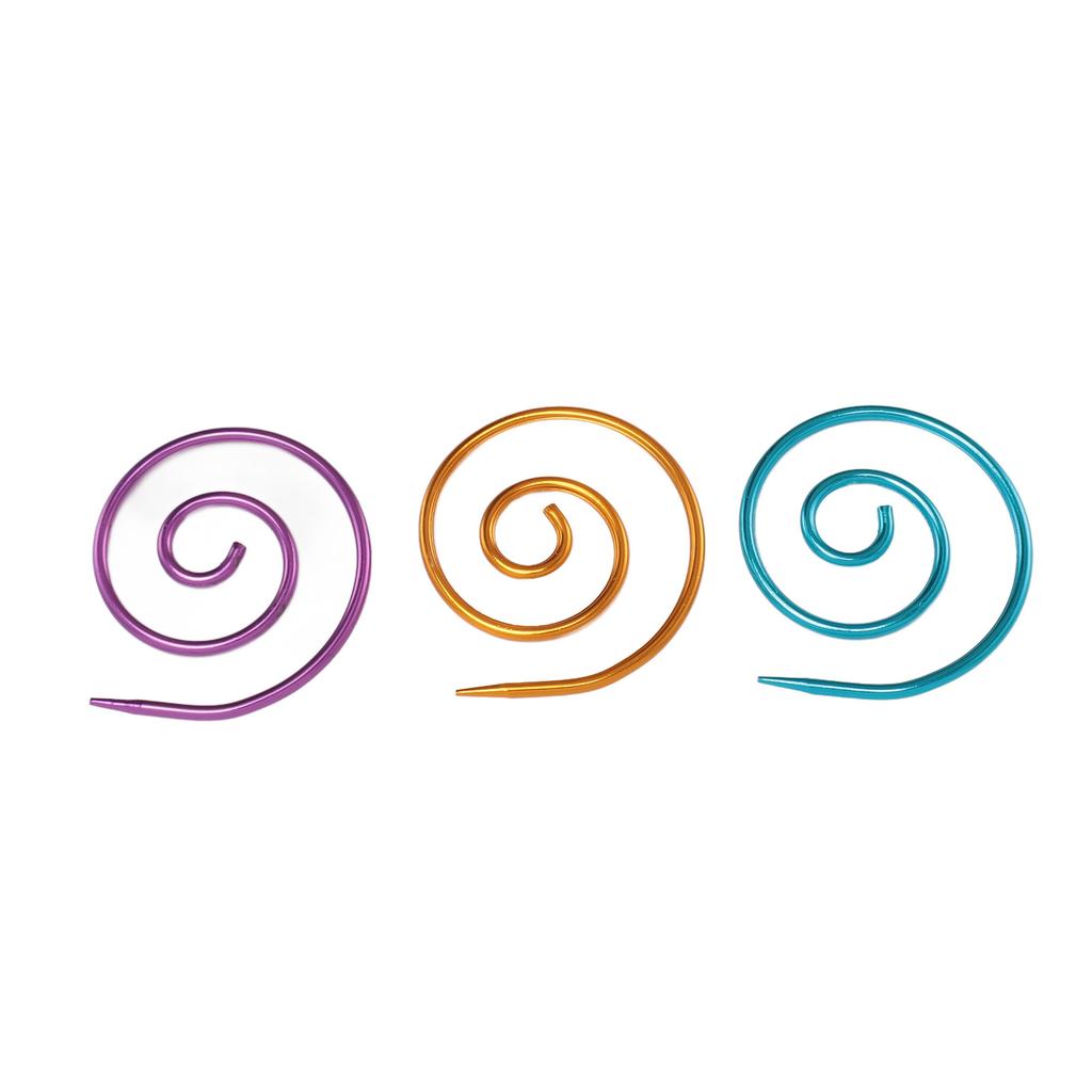 3pcs Spiral Cable Knitting Needle DIY Rustproof Metal Cable Needle Shawl Pin Practical Round Spiral Needle for Sweaters