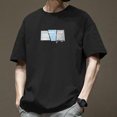 Retro Short Sleeved T-shirt for Men's Summer Fashion Brand Pure Cotton T-shirt with Fashionable Pattern