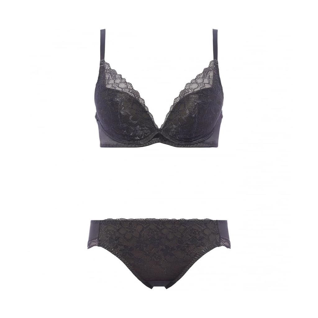 AMOSTYLE Dream Wireless Bra Panty Dream 00DK Size D70M Bra, & Set, Daylily, (Gray),