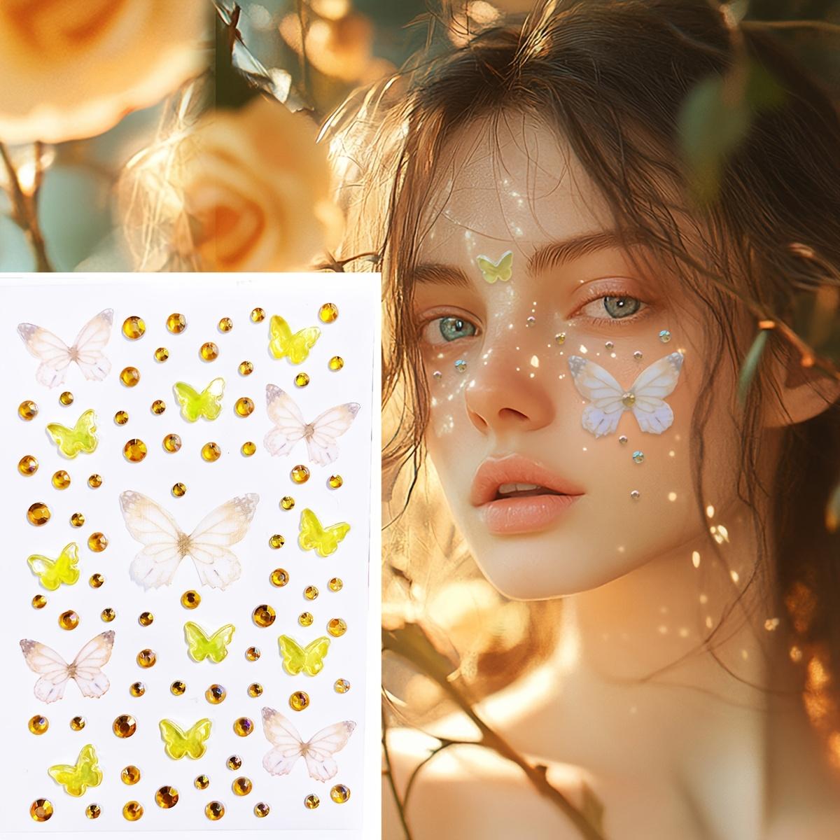 

Self-Adhesive 3D Face Decoration, Multi-Color Glitter Facial Decoration Accessories, Rectangular Glitter Jewelry, DIY Face Decoratio жёлтый