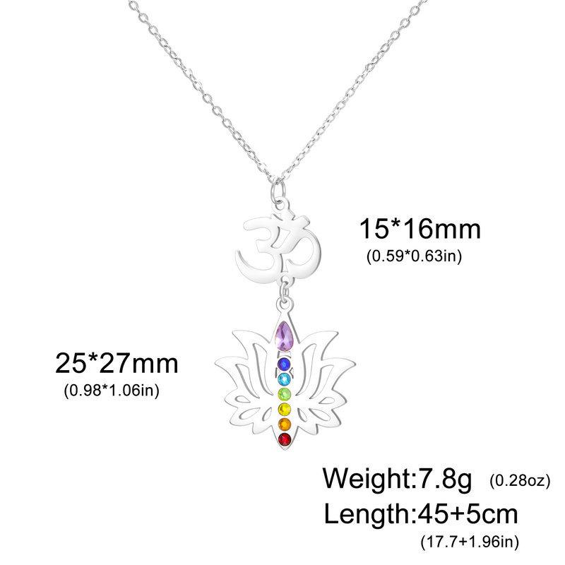 Lotus Strass Yoga Anhänger Halskette - Edelstahl Damenschmuck