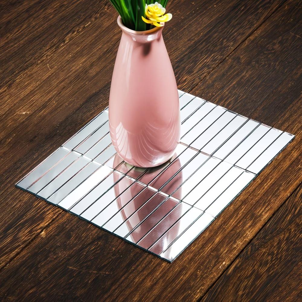100/200PCS 5cmX1cm Mini Long Strip Mosaic Acrylic Patch Wall Sticker Arts and Crafts Handmade DIY Mosaic Mirror Home Decoration
