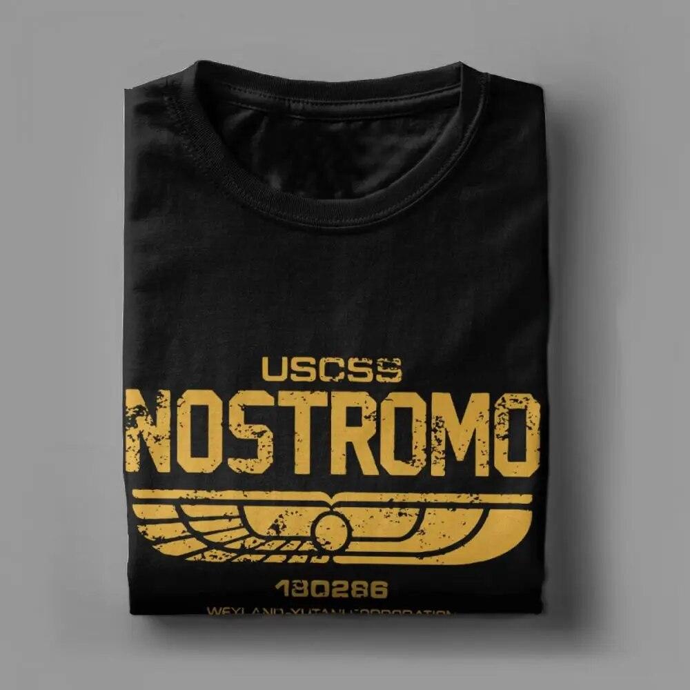 Tricouri unisex Alien Weyland Yutani CORP Nostromo Crew Tricouri USCSS din bumbac pur Uimitoare cu mânecă scurtă Tricouri cu gât crew Tricouri cadou