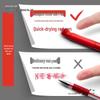 ST Quick-Dry Red Gel Pen for Teachers & Students, Push-Button Rollerball for Grading & Marking, with Refillable Ink.