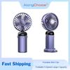 Handheld Mini Fan Foldable Portable Neck Hanging Fans 5 Speed USB Rechargeable Fan with Phone Stand and Display Screen 1800mAh