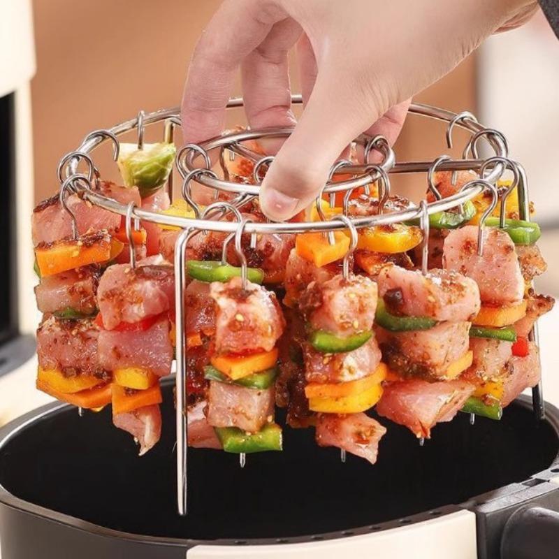 Edelstahl-Heißluftfritteuse für gegrillte Spieße, Spezieller runder Grillofen für Grills, Küche Zuhause Spieße