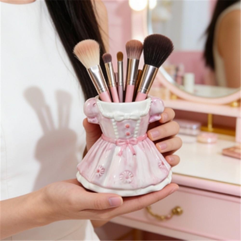 Ceramic Makeup Brush Holder Large Capacity Princess Dress Storage Box  Study Essential