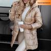 2025 European Women's Mid-Length Hooded Winter Cotton Coat