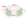 Colorful Embroidered Beaded Bow Tie False Collar - Ethnic Style Floral Design
