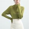 Women's Knitted Sweater Autumn/Winter New Style Apricot Long Sleeve Half High Collar Bottom Shirt