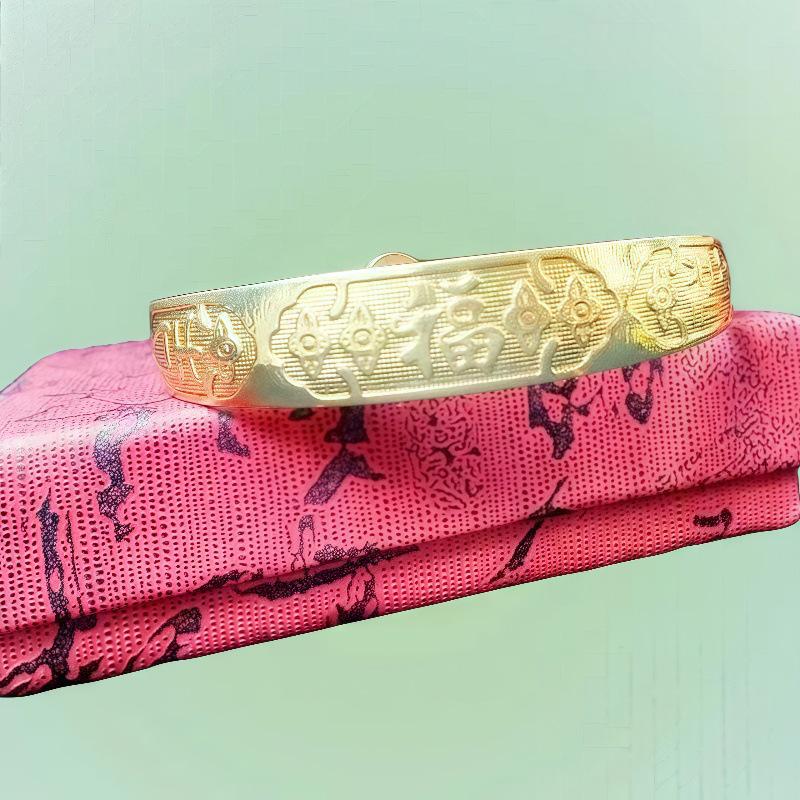 

Винтажный этнический стиль открытый браслет-манжета с символом удачи Фу Others