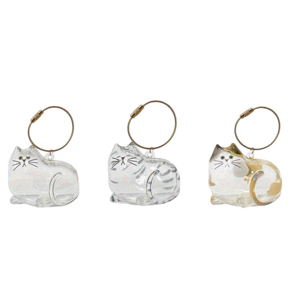 1/3pcs Transparent Cat Memorial Capsules Pet Hair Keepsake Box with Hanging Loop for Cat Lovers Gift Pendant Keychain Pet Access