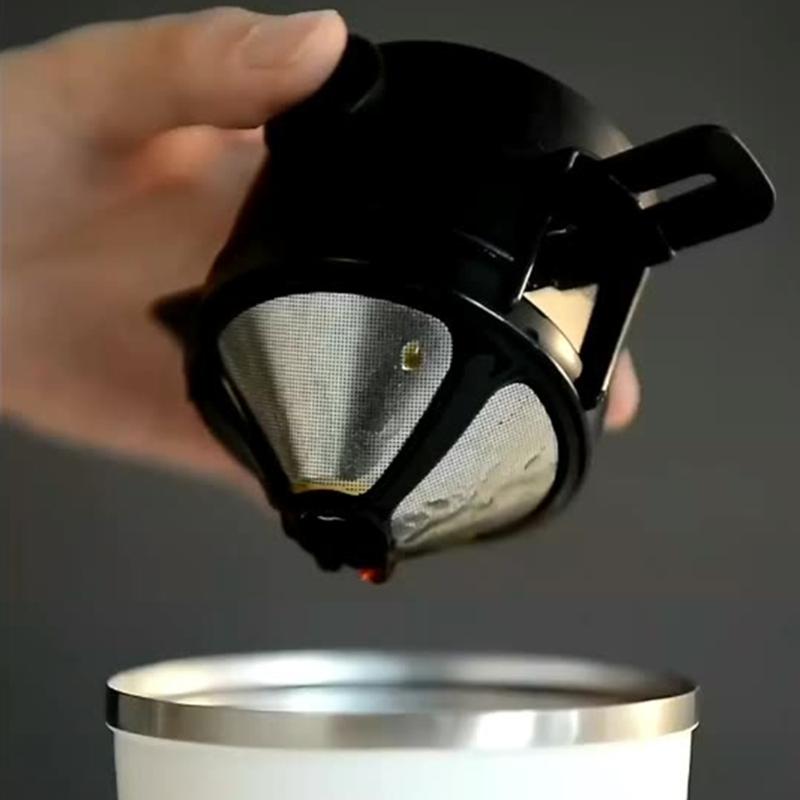 Stainless Steel Coffee Filter Double Layer Design Portable Foldable Dripper for Home Office Travels and Outdoor Brewing