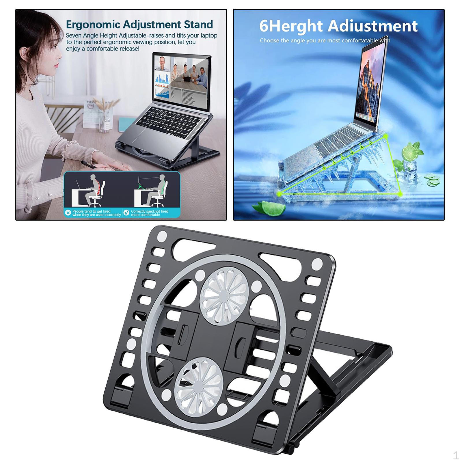 Охлаждающая подставка для ноутбука с 2 вентиляторами, легкая подставка-кулер для ноутбука