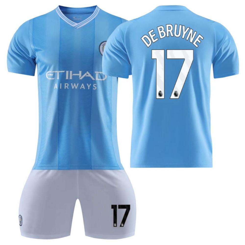 Kids Sports Equipment Man City De Bruyne Football Jersey 2023/2024 Season Party Chili® Polyester Blue Children's Day Gift