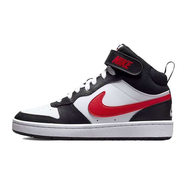 Nike Kids Court Borough Mid 2 White Black University Red DO5889-161 EU 36