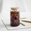 Large Capacity Bow Cup With Lids Milk Tea Cup Cute Clear Straw Cup  Student