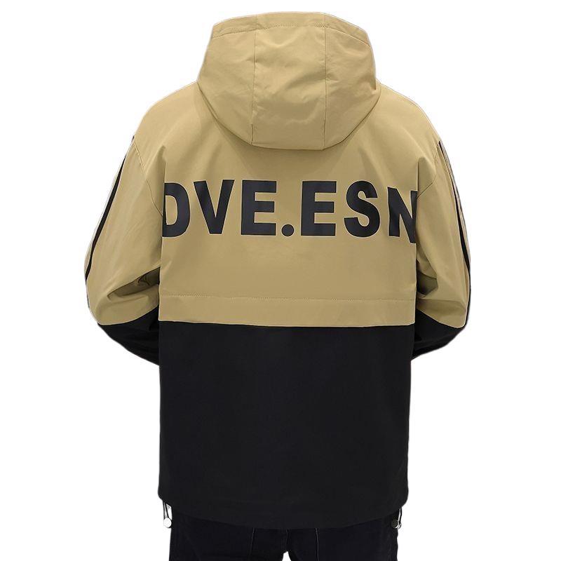 2025 Весна и Осень Новинки Молодежная Тренд Куртка с Капюшоном в Цветовой Блок Персонализированная Осенний Тонкий Высококачественный Топ