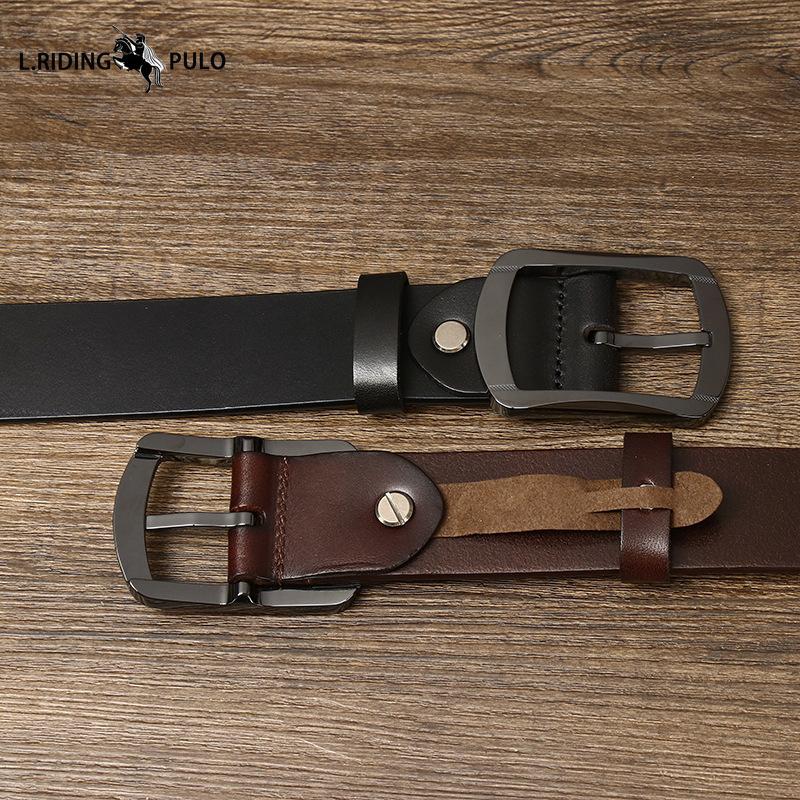 Ceramic Buckle Belt Men's Genuine Leather Pin Buckle Top Layer Cowhide Casual Versatile Youth Belt
