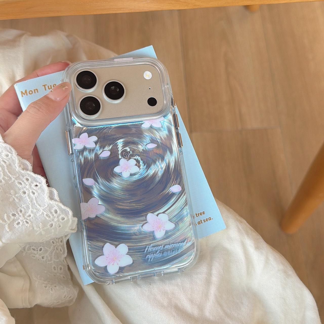 

iPhone 17 Pro Max Case - Pink Cherry Blossom Whirlpool Pattern, Fits Models 16/15/14 iPhone 15 Pro Max