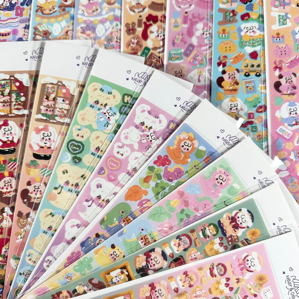 Korean Popular Cartoon Animal Sticker Ins Korean Laser Cute Creative Hand Account Goo Card Sticker