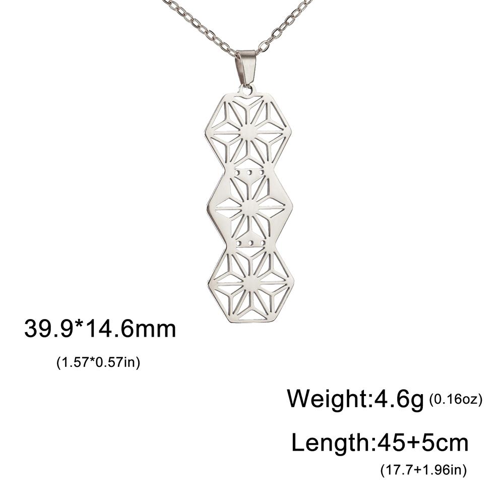 LIKGREAT Flower of Life Round Pendant Necklaces Stainless Steel Fashion Hollow Mandala Chakra Choker Jewelry Gifts for Women Men
