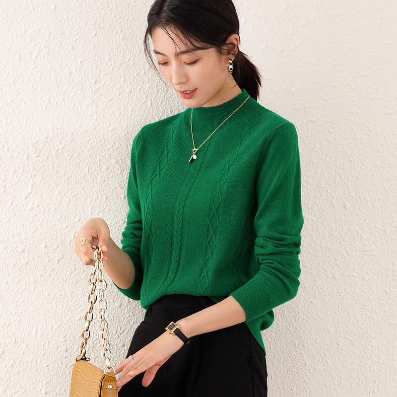 

TUHUANG Women s Pure Wool Solid Half-Turtleneck Sweater M (160/84A)