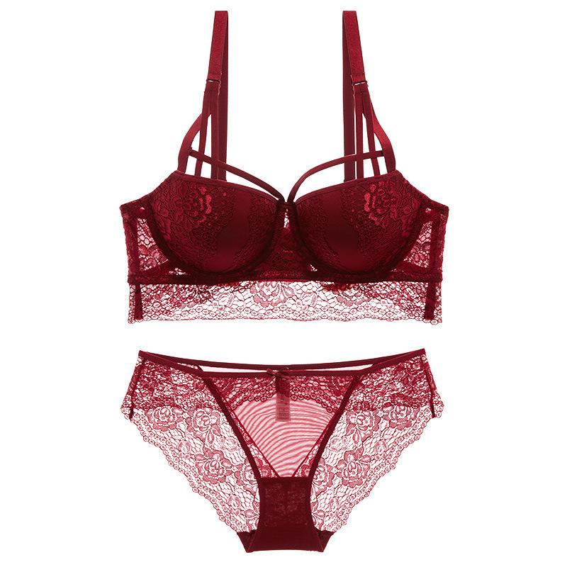 Sexy Lace Underwear Gathers the Upper Support and Adjusts the Upper Thin and Lower Thick Bra.