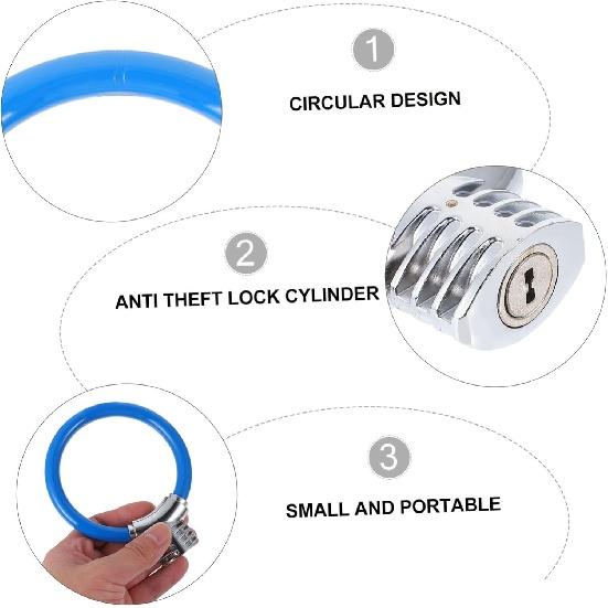Кольцевой замок Антиблокировочный замок из стального троса Малая угловая дрель Замок — фото 7