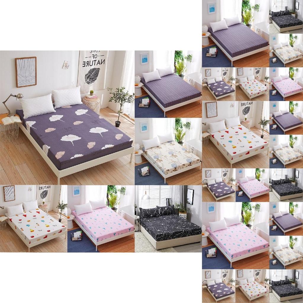 Bed Sheet Fitted Cover Without Pillowcase Floral Printed Single Double Size King