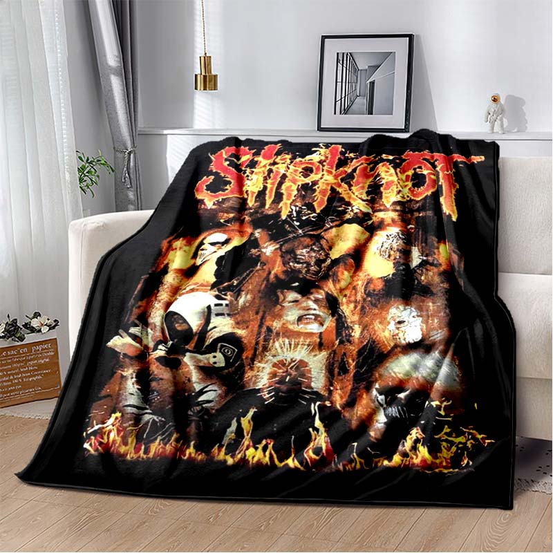 Coperta stampata con copertina dell'album Slipknot, Rap-Metal, Heavy Metal, Morbida e Calda in Flanella, per Divano, Letto, Ufficio Portatile, Regalo