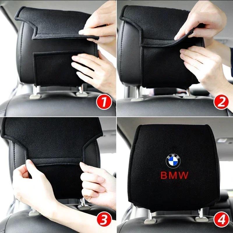 For BMW Car Driver Head Cushion Dust Cover Headrest Cover For BMW M M3 M5 F10 F30 F20 E28 E30 E34 E36 E39 E46 E91 Performance X1
