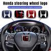 Fxsh5 Car Steering Wheel Emblem H-Sticker For Civic Accord City CRV Jade Fit Odyssey Hybrid Red Black Blue Interior Modification
