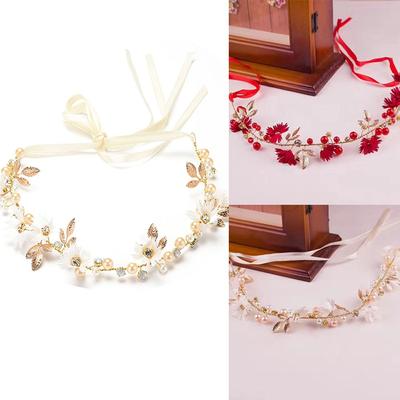 Women Floral Hair Accessories Bride Crystal Crown Headband Daisy Headwear Flower Hairband