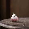 Handmade Yixing Purple Clay Garlic Bird Tea Pet Ornament
