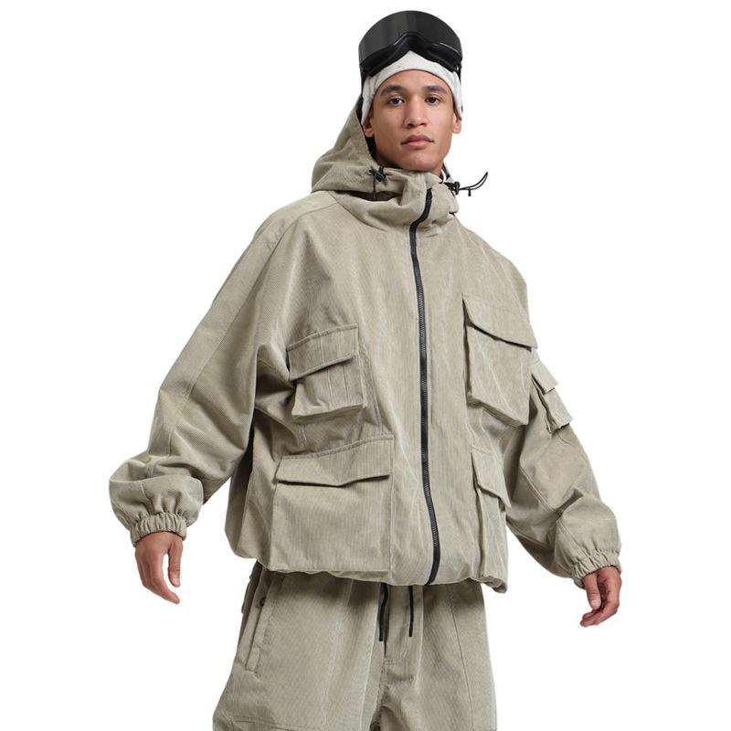 Baggy Skijacke für Herren und Damen Snowboardmantel Winddicht Warm Gefüttert Outdoor Sport Skijacken Unisex Wasserdicht Schneejacken mit Kapuze