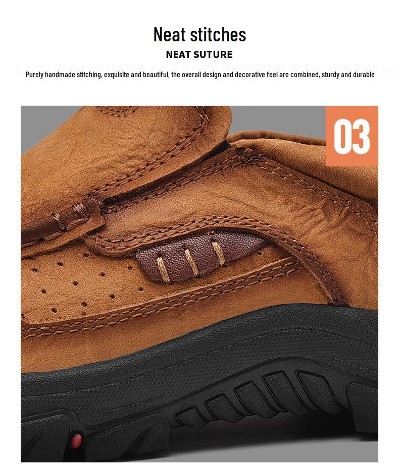 Men's Genuine Leather Plus Size Casual Loafers & Hiking Shoes