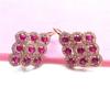 Purple Gold-Plated Rose Gold Inlaid Zircon Rhombus Earrings, Simple And Fashionable Personalized Light Luxury Colored Gold Earrings.
