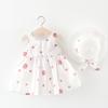 Mädchen Ein-Schulter Prinzessinnenkleid 2025 Sommer Ärmellos Strandkleid mit Kostenlosem Hut Baby Mädchen Funkelnde Party